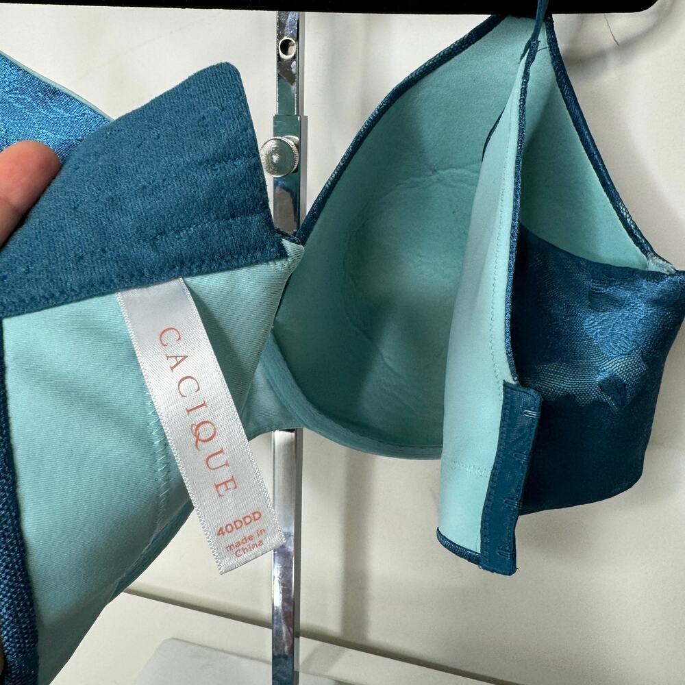 Cacique Blue Lightly Lined Full Coverage Bra 40ddd - image 7